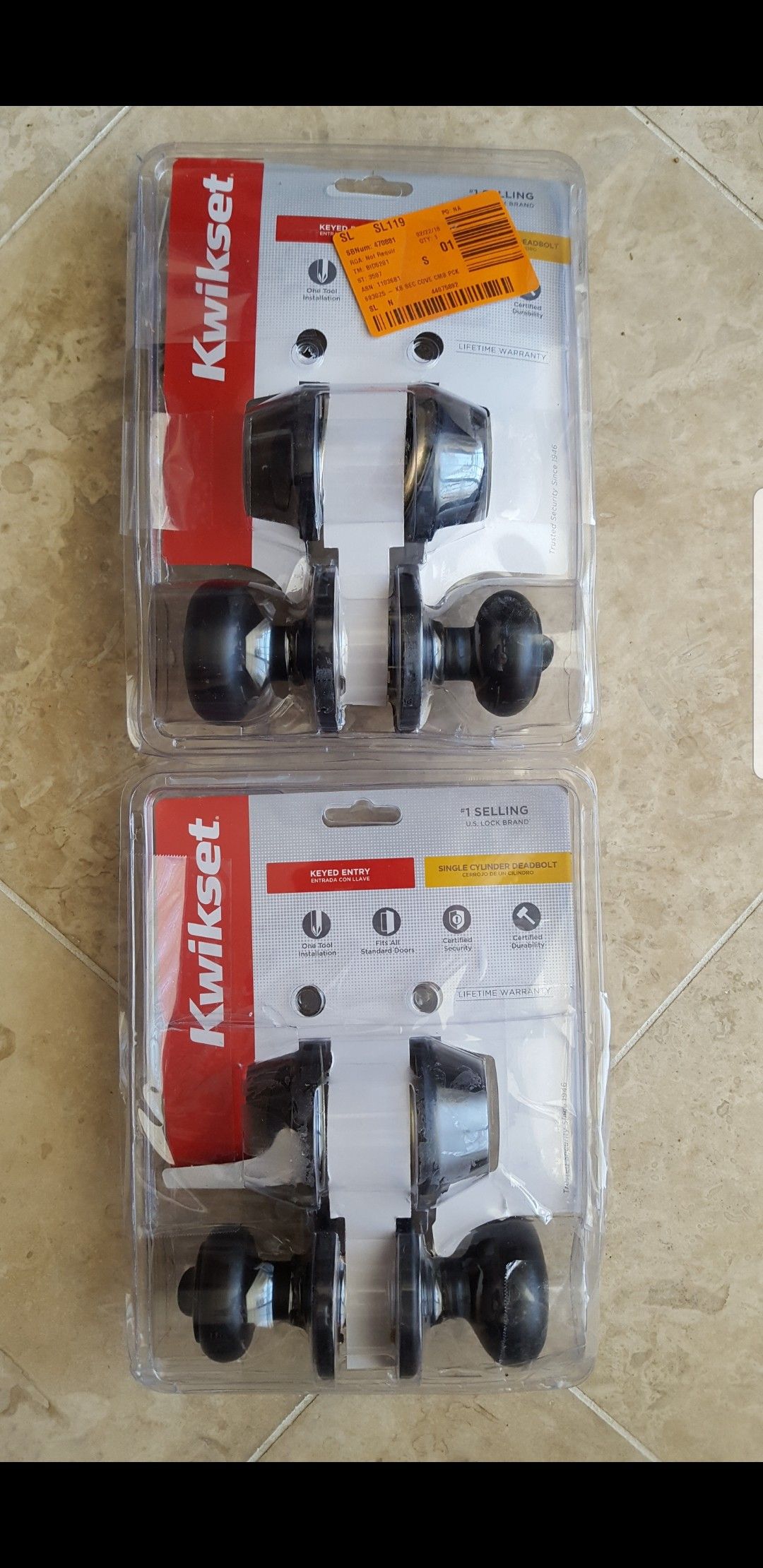 Kwikset bronze door lock sets