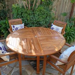 Teak Outdoor Patio Dining Set - Great Condition 