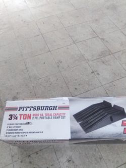 Pittsburgh 3 1/4 ton 6500 lb total capacity 2 PC  portable  ramp set
