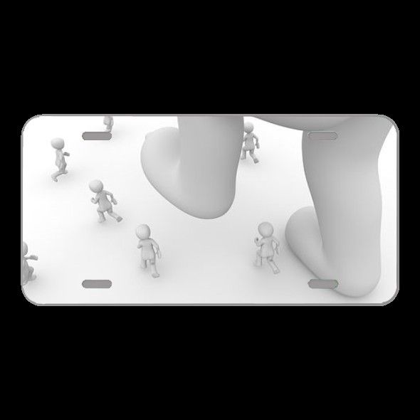 License Plate Novelty Car Front Giant Small Large Crush Fear