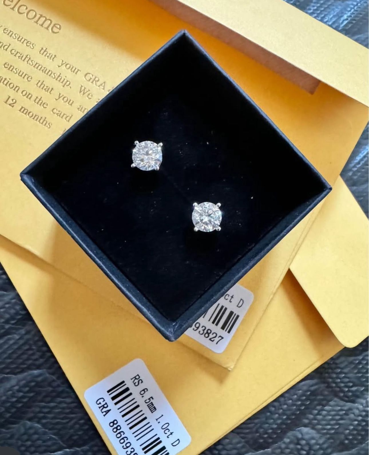 Brand New 1ct Moissanite Each Side Earring S925 Silver