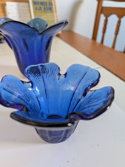 Vtg. Blown Recycled Glass Votives