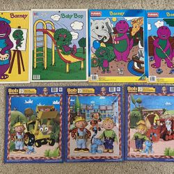 VINTAGE CLASSIC KID PUZZLES (Barney & Bob The Builder)