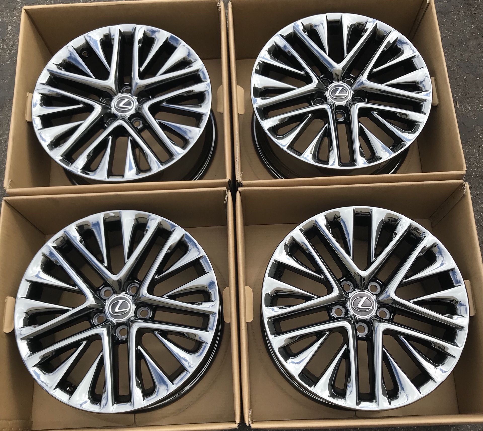 18” Lexus ES350 Factory wheels rims black chrome new