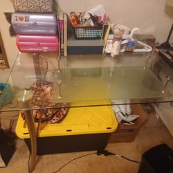 Beautiful Custom Glass Desk, One-of-a-Kind!