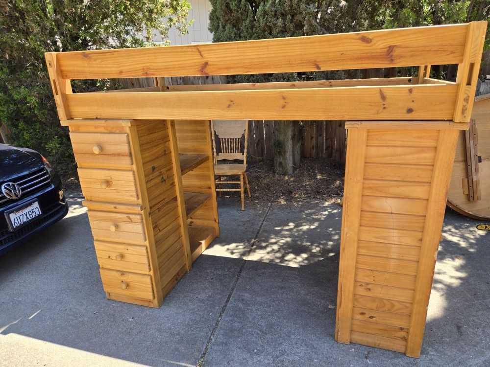 Twin Bunk Bed With Desk And Drawers