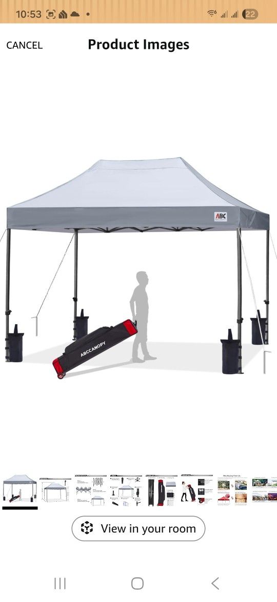 Patio Pop Up Canopy Tent 10x15
