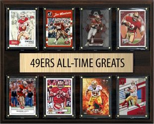 San Francisco 49ers All Time Greats Legends Plaque 8 Cards Jerry Rice Joe Montana