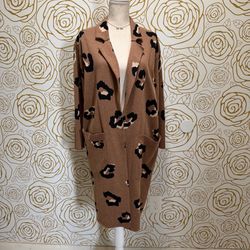 J. Crew Leopard Rory Open Cardigan Sweater Coat