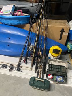 Fishing gear   Rods/tackle boxes/reels/bait bucket $200 all!!!
