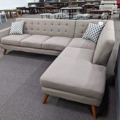 New Gray Mid Modern Century Sectional Couch / Free Delivery 