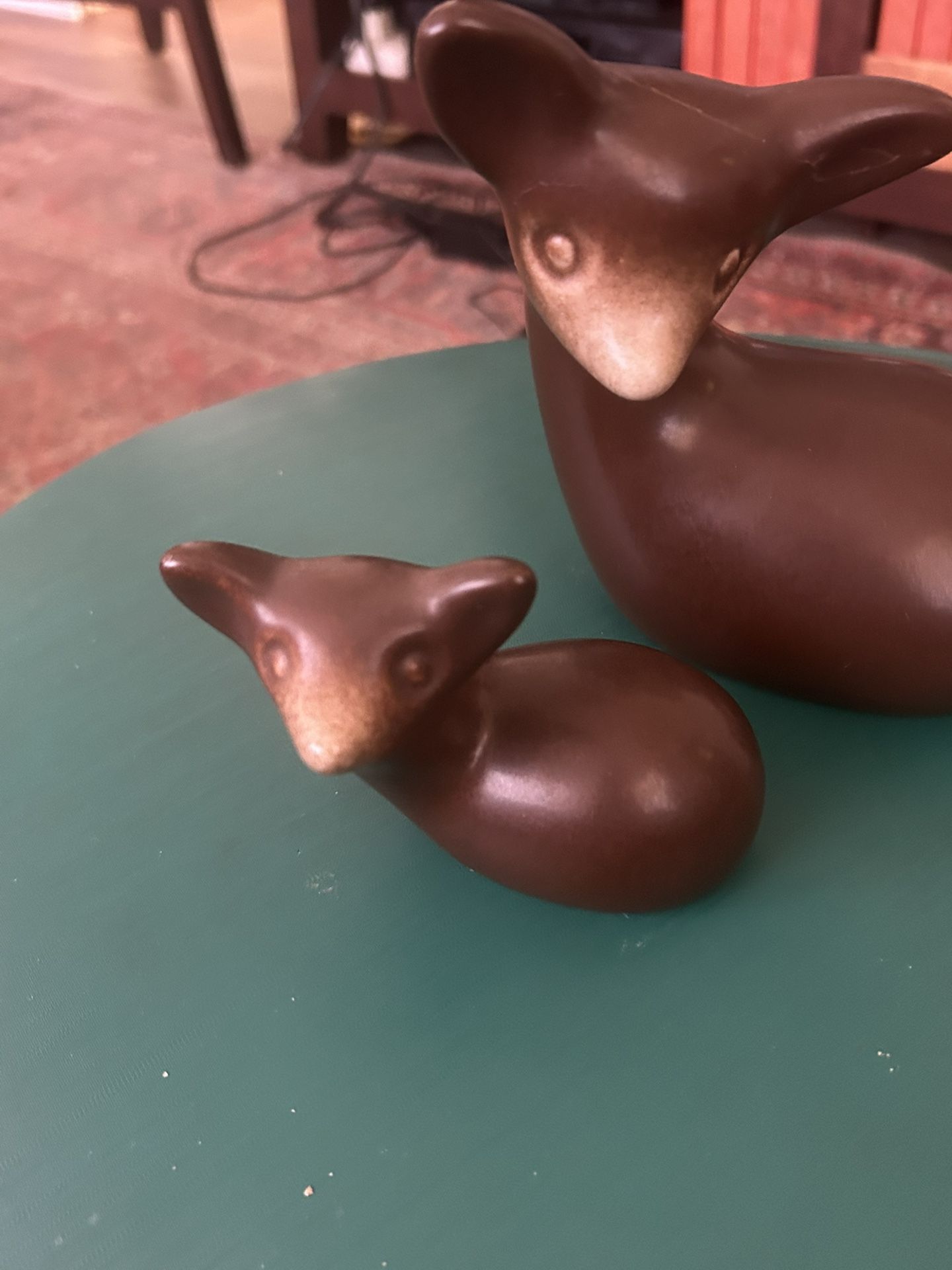 Classic Vintage 1960s Howard Pierce Porcelain Modernist Deer Pair “As Found:”