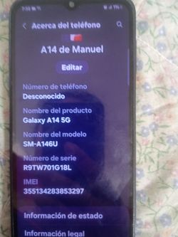 Samsung Galaxy a14 for at& t or cricket for $65 or best offer