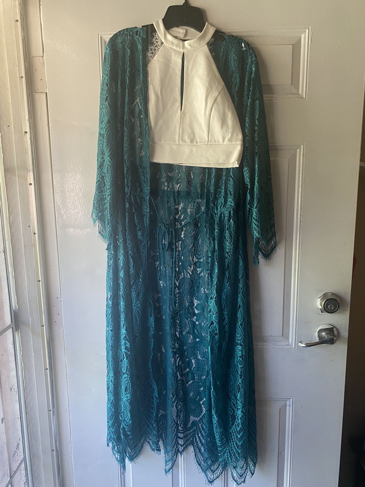 Turquoise Lace Kimono
