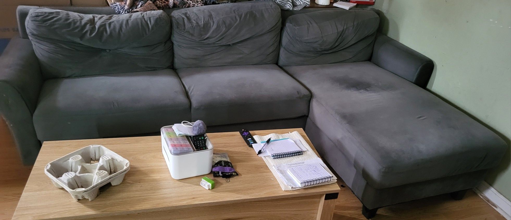 Medium Couch With Chaise, Grey