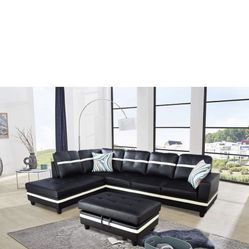 New Sectional And Storage Ottoman 