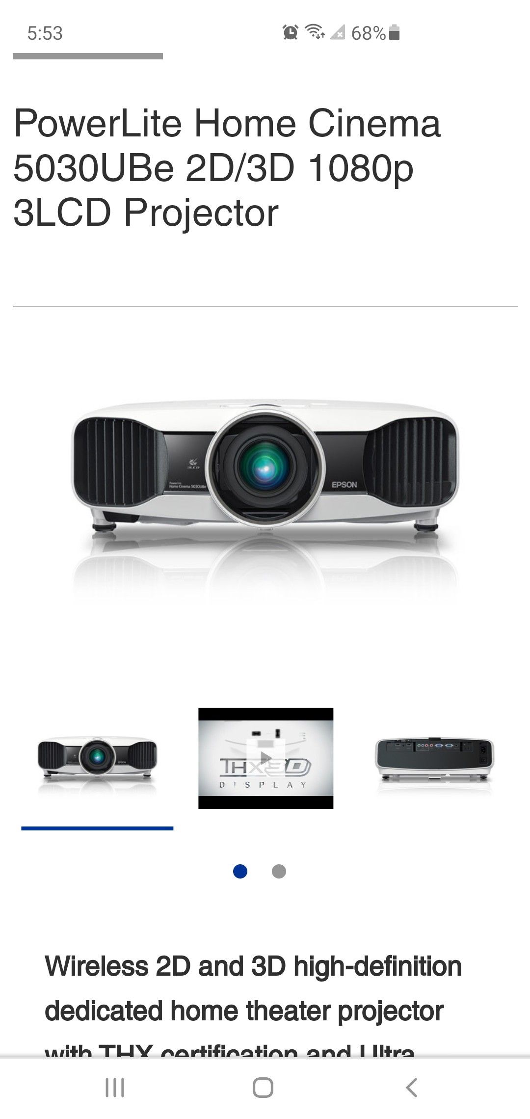 Epson 5030ube Home Theater Projector