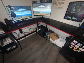 2 Gaming Desk Carbon Fiber and Office chair