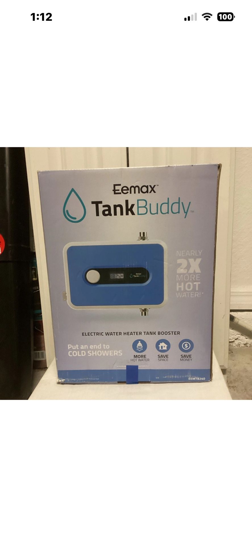 NEW Eemax TankBuddy Electric Water Heater Booster Blue EEMTB240