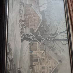 Antique Painted, Paint By Number Pictures With Frames