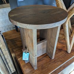 Round Wooden End Table 