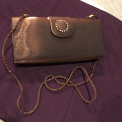 Brown evening bag.