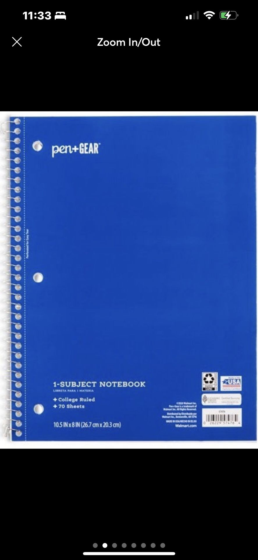 Pen + Gear 1-Subject Notebook WIDE-RULED 70 Sheets PERFORATED SHEETS 3-pack