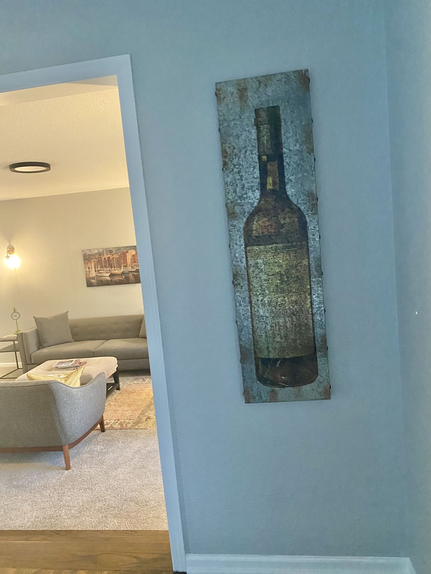 Metal Wine Bottle Artwork