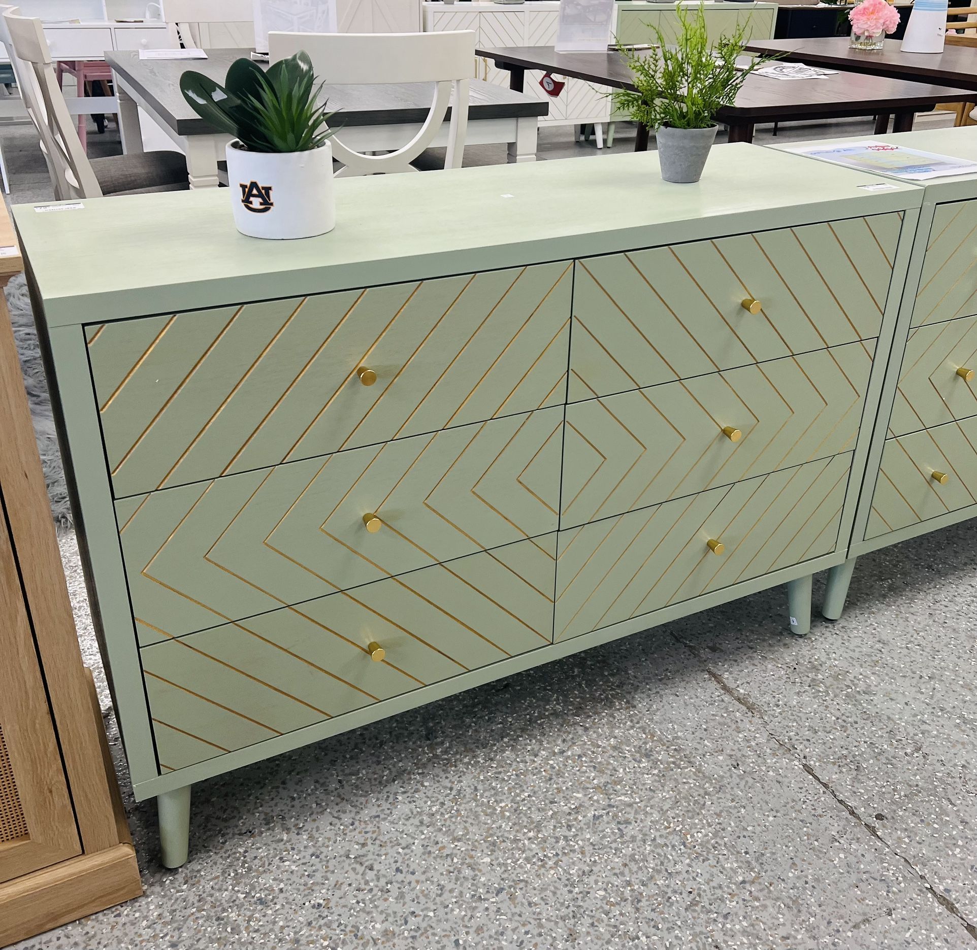 Green 6-Drawer Dresser – Modern Storage Cabinet CWG018-GR