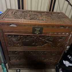 One Of A Kind Three Door Dresser Plus Trunk