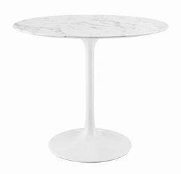 36" Artificial Marble Dining Table in White
