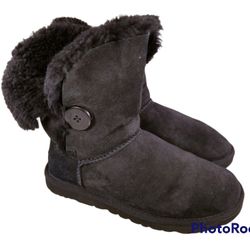 UGG AUSTRALIA BAILEY 5803 BLACK BUTTON BOOTS ANKLE SIZE 37/6
