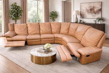 Natuzzi Leather Sectional w/ Recliners – Delivery Available