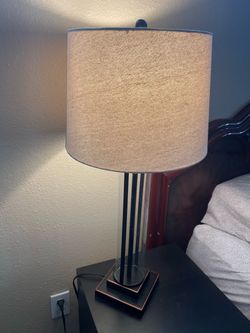 2 Modern Table Lamp with Drum Shade