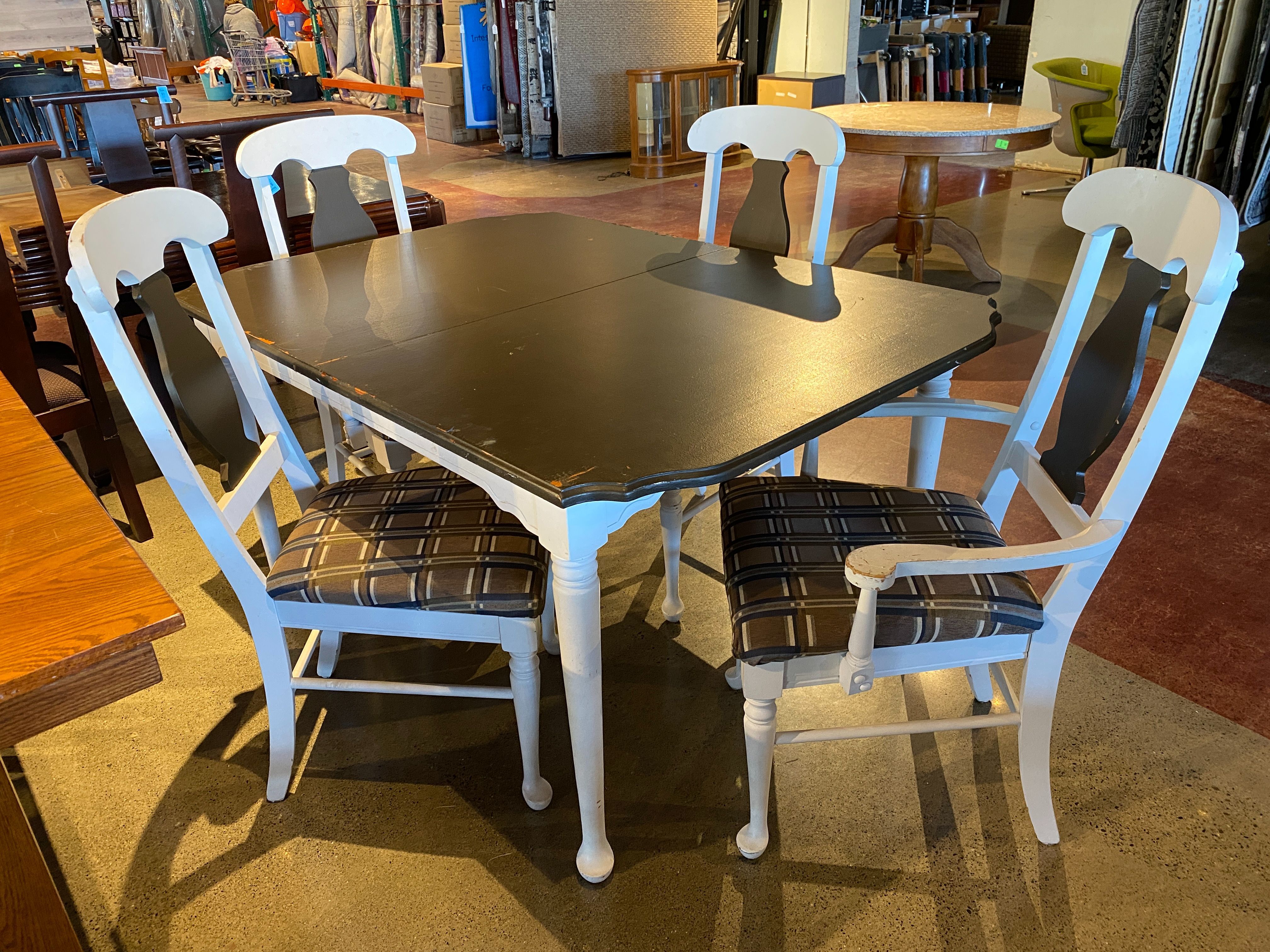 Rustic 4-Seater 2-Tone Dining Set