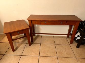 Wood Console Table and End Table Set