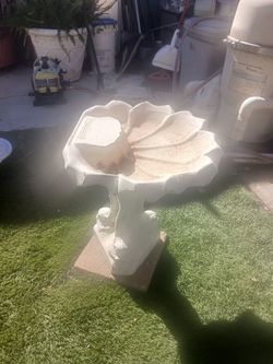 Vintage Bird Bath Koi