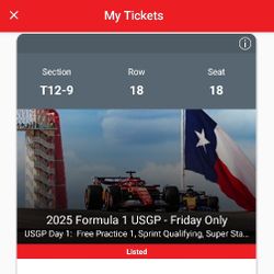 4X Turn 12 Formula 1 Tickets For Friday 