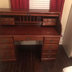 Vintage deluxe wooden secretary with hutch.