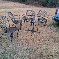 Raw Iron Table and Chairs 