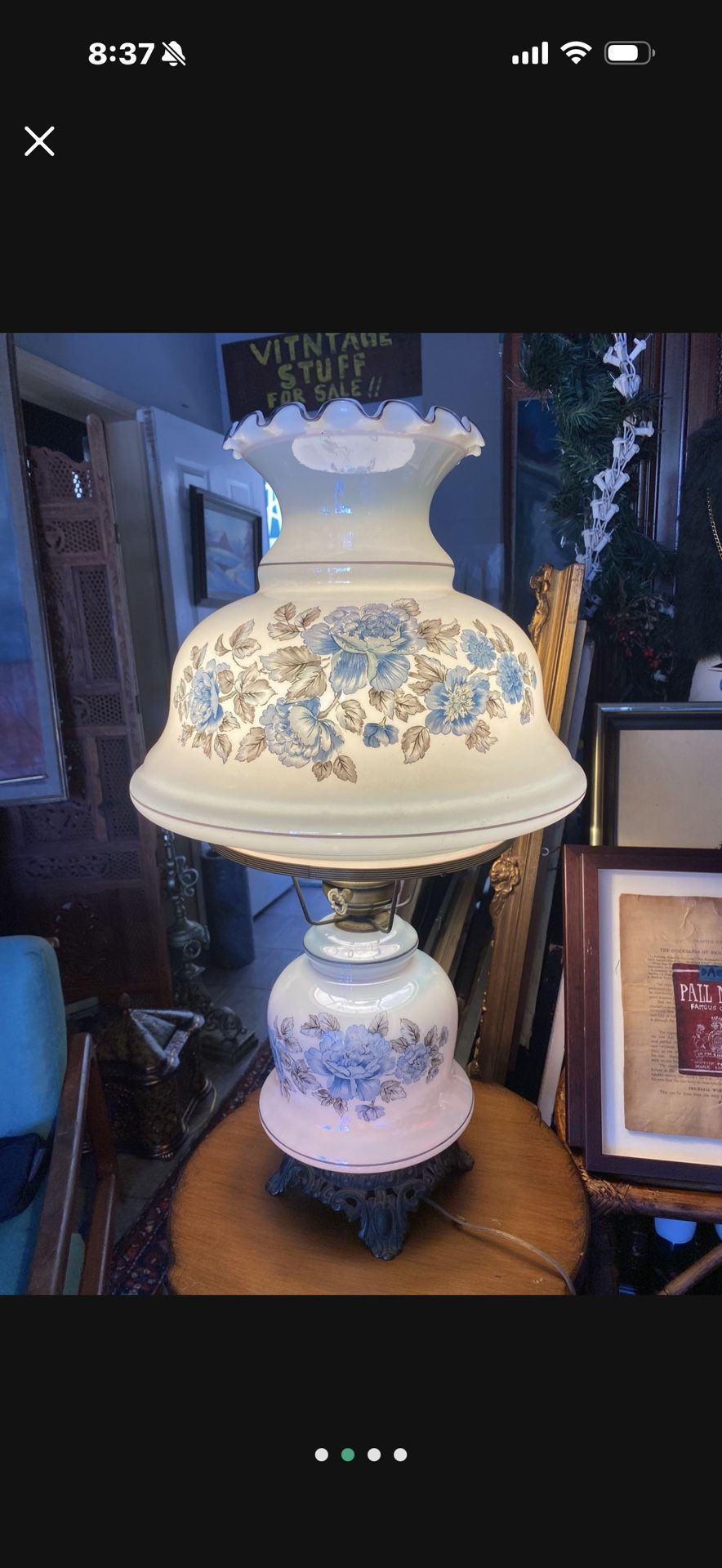 Beautiful Antique, Table, Lamp