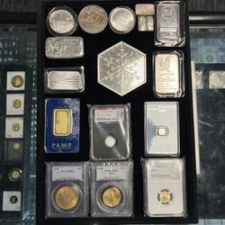 Gold, Silver, Platinum, And Palladium .999 Fine Rounds Coins Bars 1 Oz 1/2 Oz 10oz 1/10 Oz Ounces Eagle Agur Pamp Graded NGC PCGS Hand Poured Bullion 