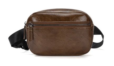 Brown PU Leather Waist Bag