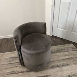 Grey Swivel Chair w/ Hidden Storage