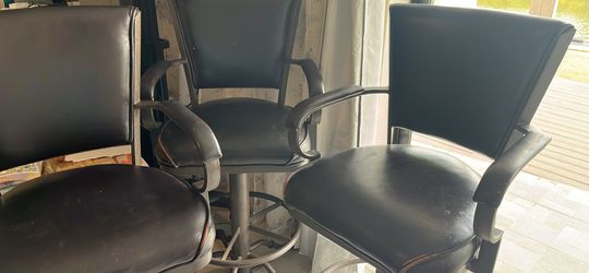 Leather and iron barstool