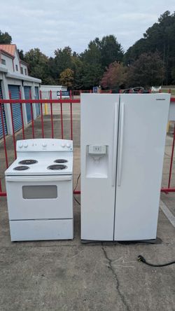 Samsung Side-by-Side Refrigerator & Electric Range Set