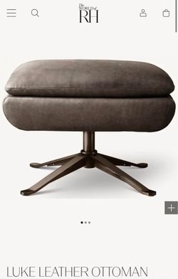 RH RESTORATION HARDWARE LUKE LEATHER OTTOMAN LUXE: Retail $2985