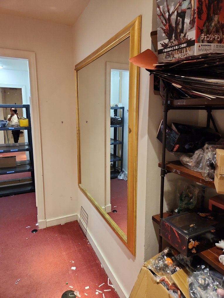 5' Square Gold Mirror