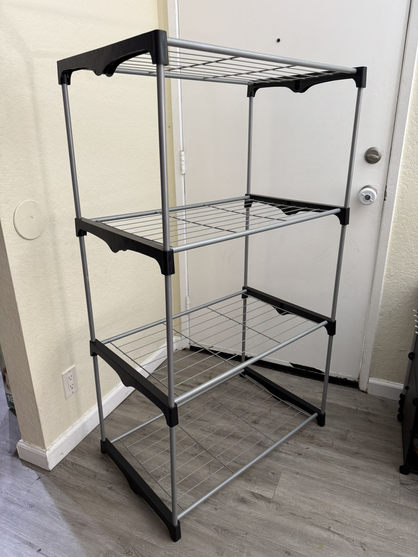 4-Tier Metal Shelf Tower Closet System, Storage Shelving Rack / Closet Organizer- Like New