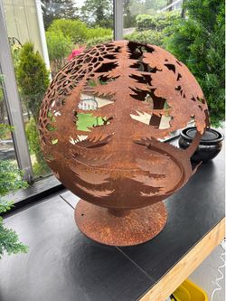 Hand made of steel wood fire pit.